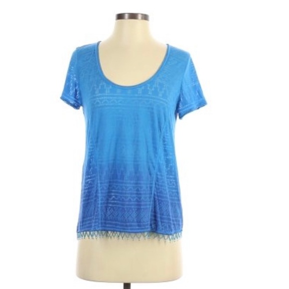 Free People women’s blue Aztec top size Small - Picture 1 of 4